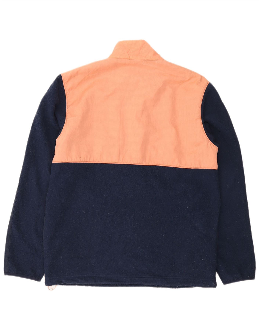 Adidas Herren-Fleecepullover mit Reißverschluss am Hals, klein, marineblaues Farbblock-Polyester