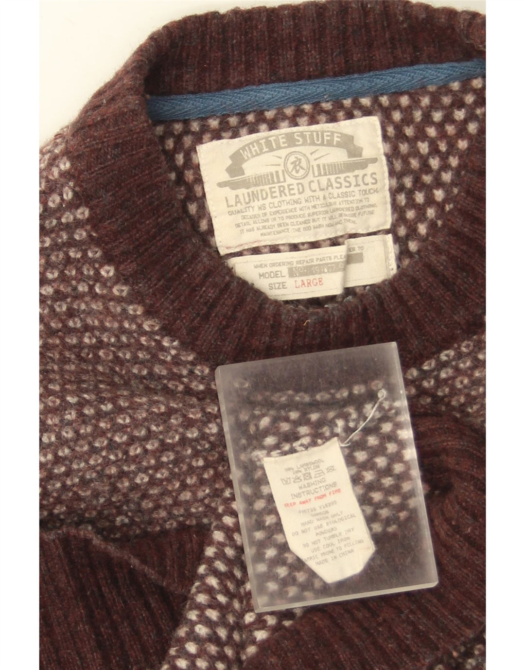 White Stuff Damen-Pullover mit Rundhalsausschnitt, UK 14, große braune Lammwolle