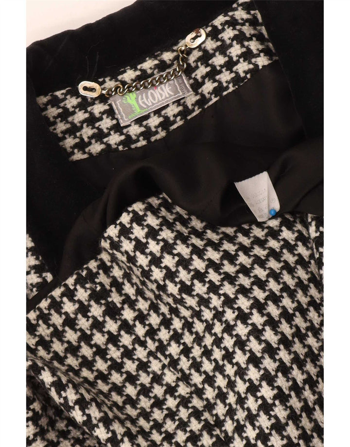Egoiste Damen-Blazer-Jacke, UK 14, mittelschwarz, Hahnentritt-Klassiker