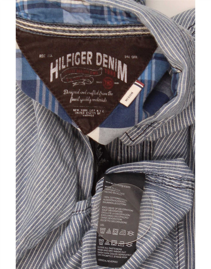 Tommy Hilfiger Herrenhemd Mittelblaue Nadelstreifen-Baumwolle