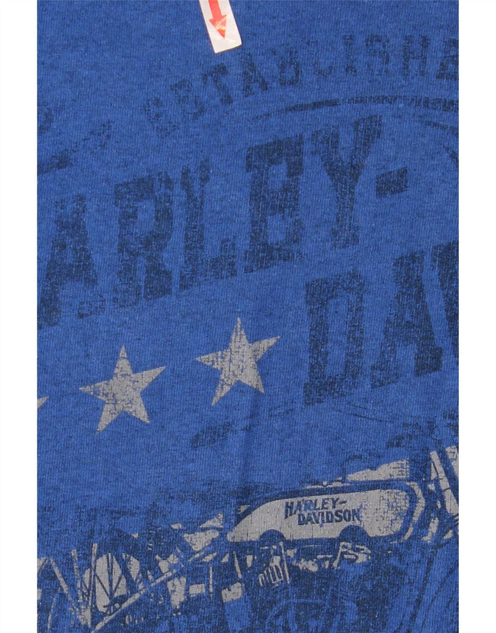 Harley Davidson Herren-T-Shirt mit Grafik, klein, blau, Motorrad