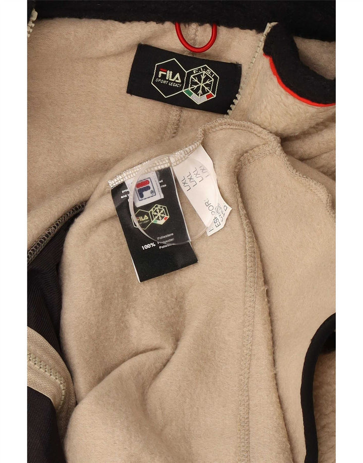 Fila Herren Fleecejacke UK 40 Large Beige Colourblock Polyester