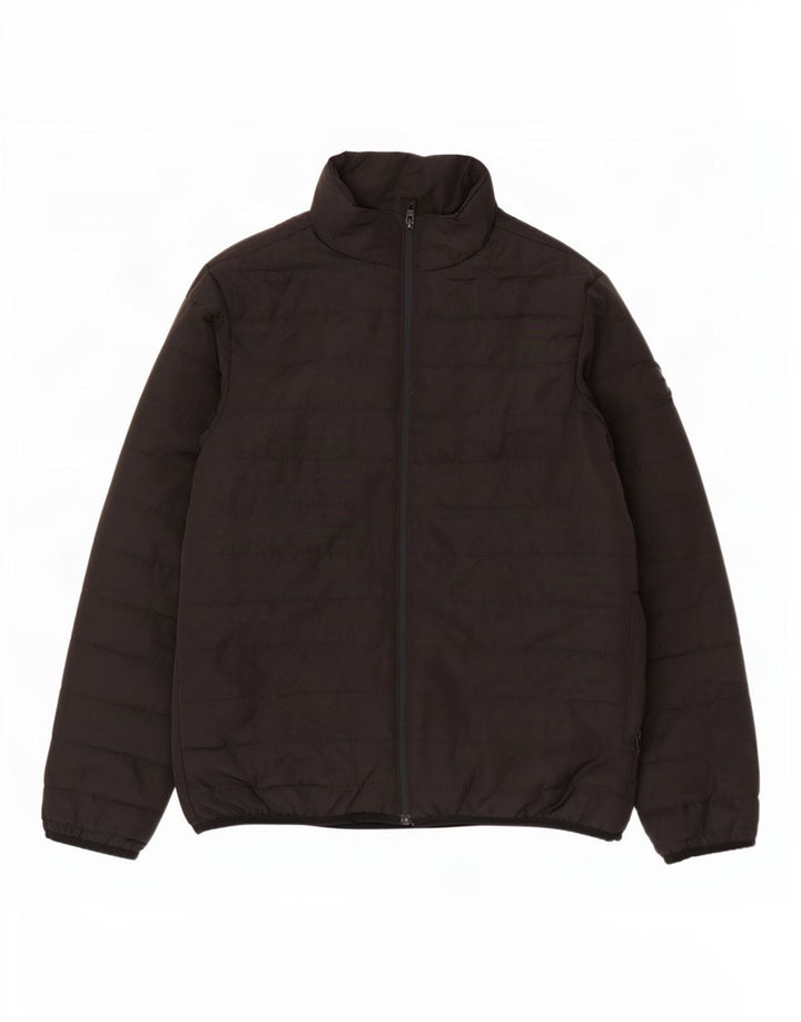 French Connection Herren Wattierte Jacke UK 40 Large Schwarz Polyester