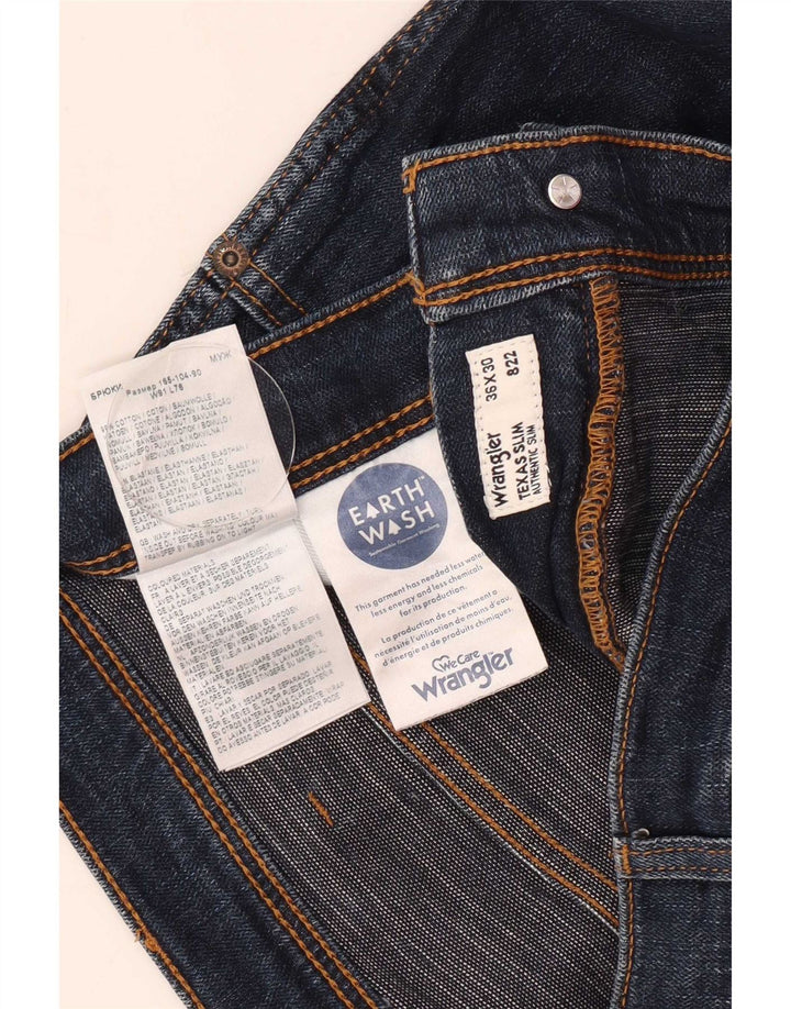 Wrangler Herren Slim Jeans W36 L30 Marineblaue Baumwolle