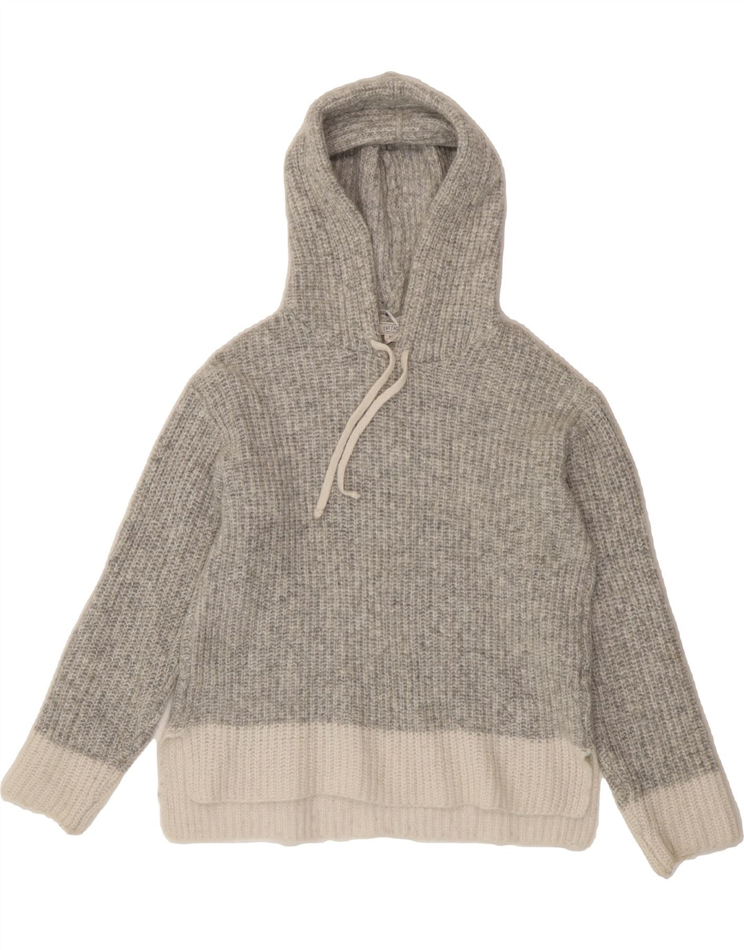 FAT FACE Womens Oversized Hooded Jumper Sweater UK 6 XS Grey Polyamide Vintage Fat Face and Second-Hand Fat Face from Messina Hembry 