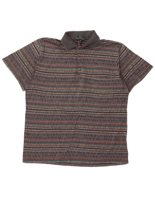 Sironi Mens Polo Shirt IT 54 XL Multicoloured Striped Cotton