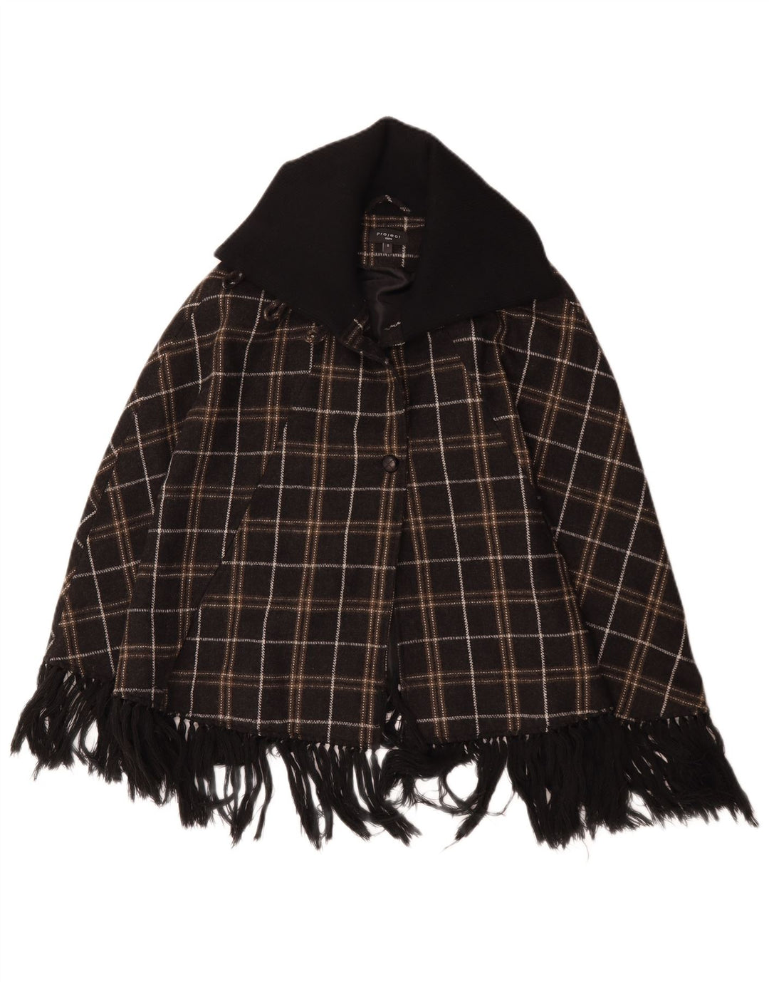 Project Damen Ponchomantel UK 10 Small Brown Check Polyester