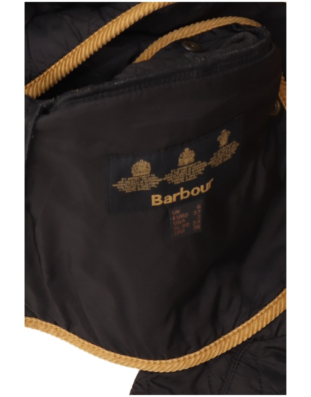 Barbour Damen Steppjacke UK 6 XS Graues Colourblock-Polyamid