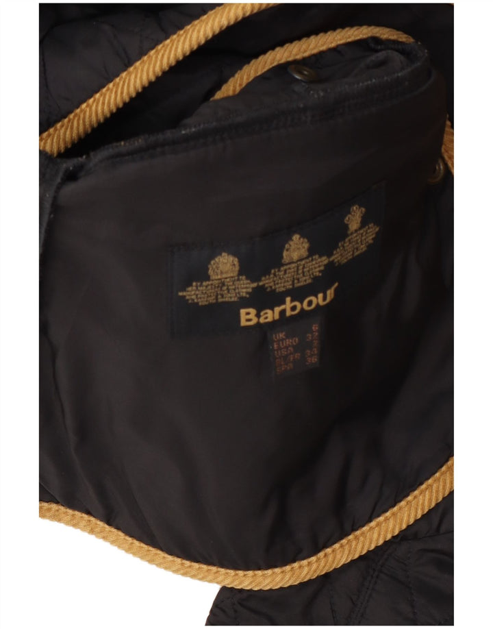 Barbour Damen Steppjacke UK 6 XS Graues Colourblock-Polyamid