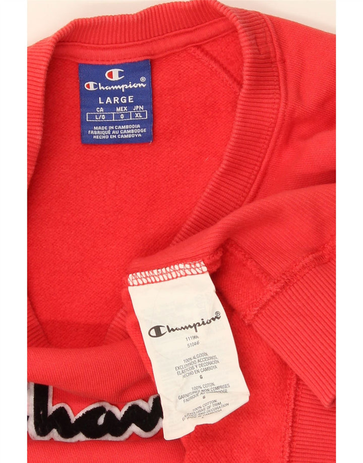 Champion Herren-Sweatshirt mit Grafik, groß, aus roter Baumwolle
