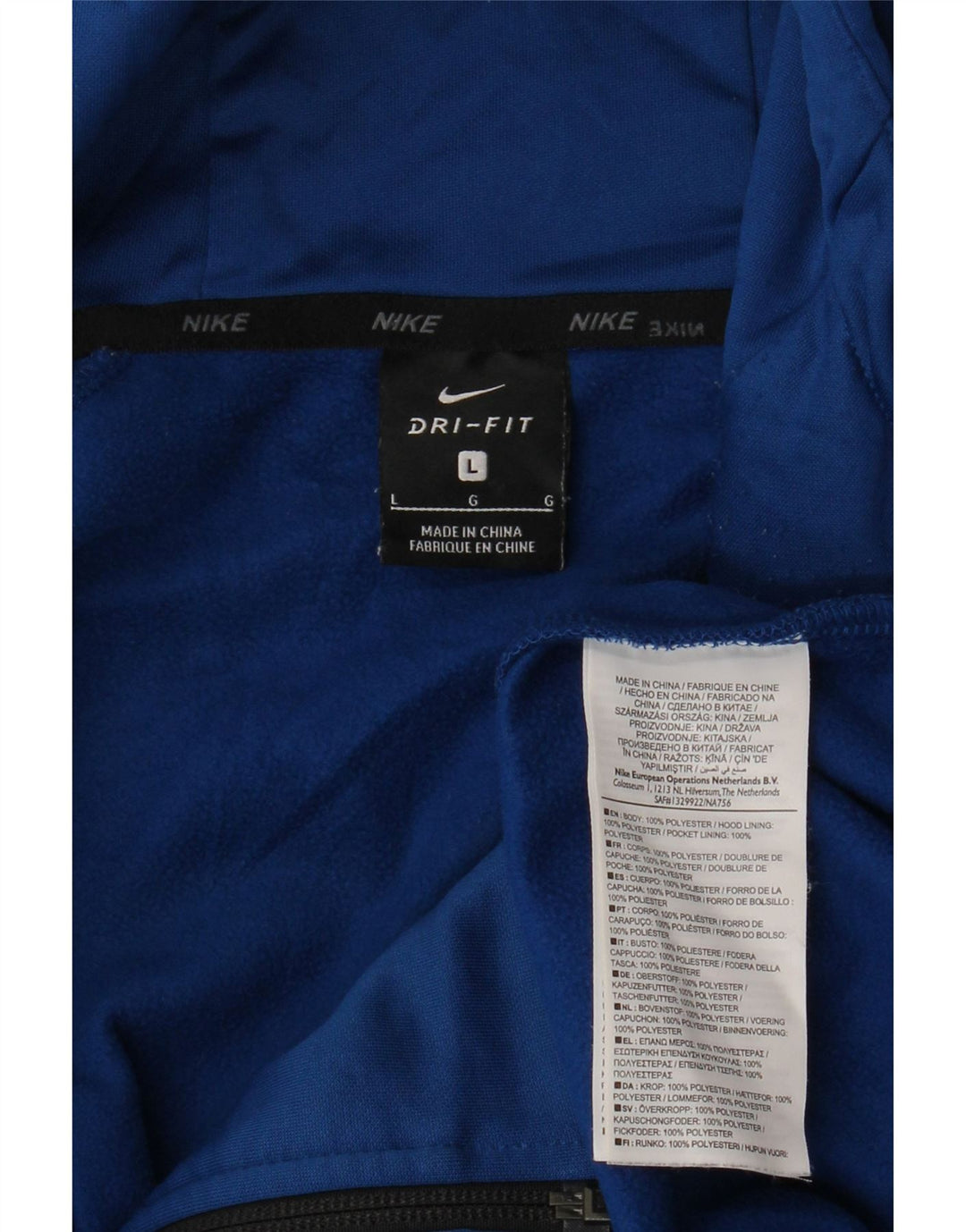 Nike Herren Dri Fit Kapuzenpullover mit Reißverschluss, groß, blau, Polyester