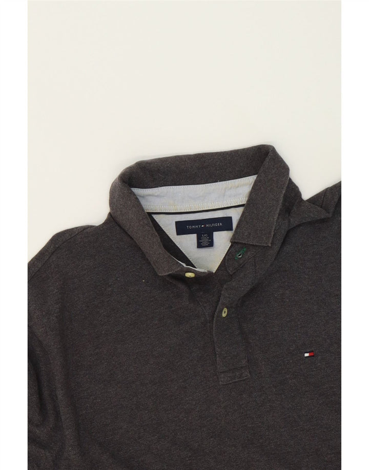 TOMMY HILFIGER Mens Polo Shirt Large Grey Vintage Tommy Hilfiger and Second-Hand Tommy Hilfiger from Messina Hembry 