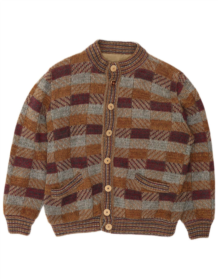 Vintage Herren Cardigan Pullover XL Mehrfarbig kariert