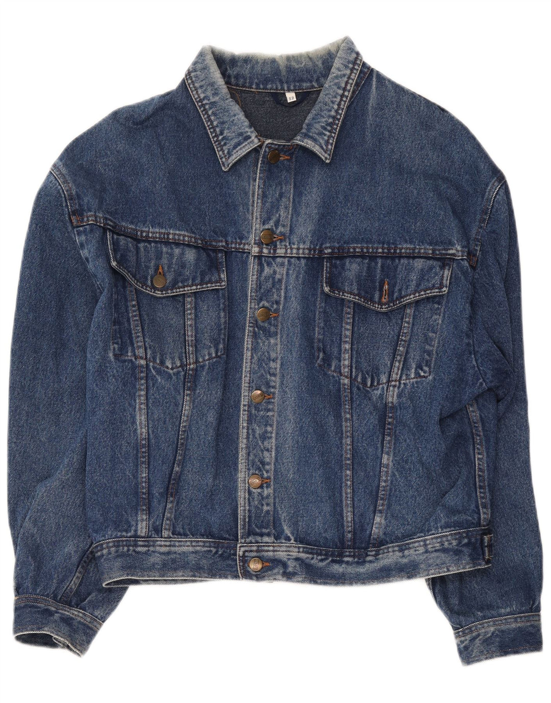 Vintage Herren Jeansjacke IT 52 XL Blaue Baumwolle