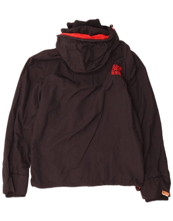 SUPERDRY Herren The Windcheater Kapuzen-Windjacke, Größe 40, Schwarz