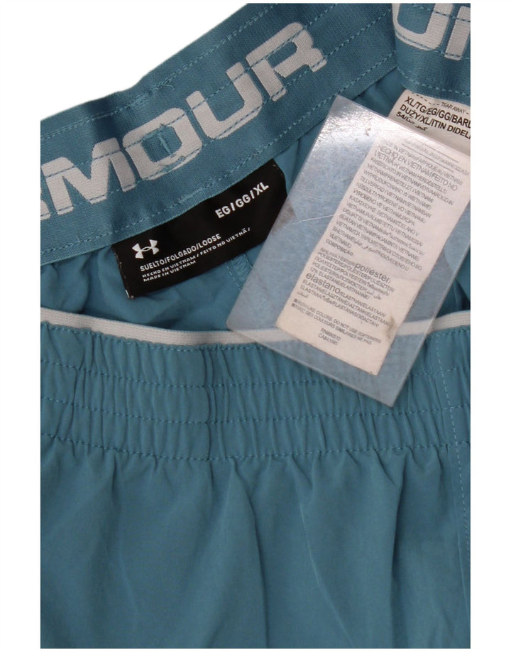 UNDER ARMOUR Herren Sportshorts XL Blaues Colourblock-Polyester