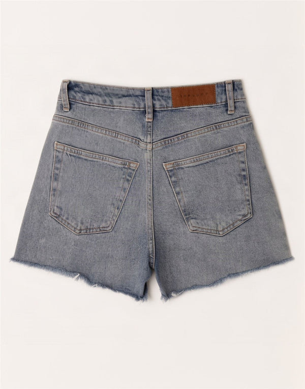 Topshop Damen Mom Denim Shorts UK 8 Small W25 Blau