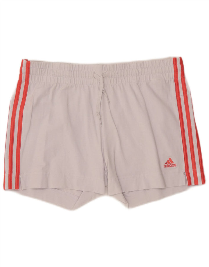 ADIDAS Damen Sportshorts UK 12/14 Mittelweiße Baumwolle
