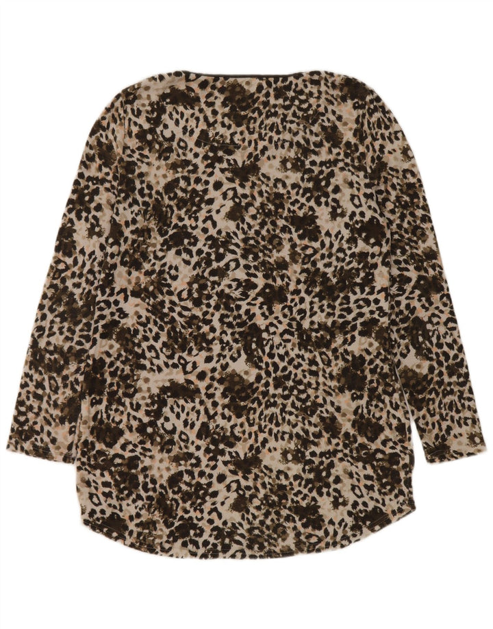 Marks & Spencer Damen Tunika-Oberteil UK 12 Medium Khaki Animal Print