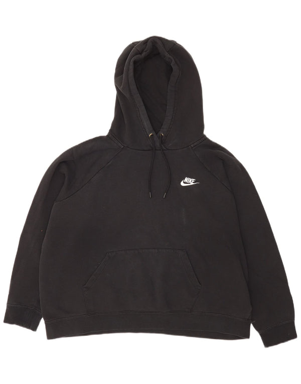 Nike Damen Relaxed Fit Hoodie Pullover UK 18 XL Schwarz Baumwolle