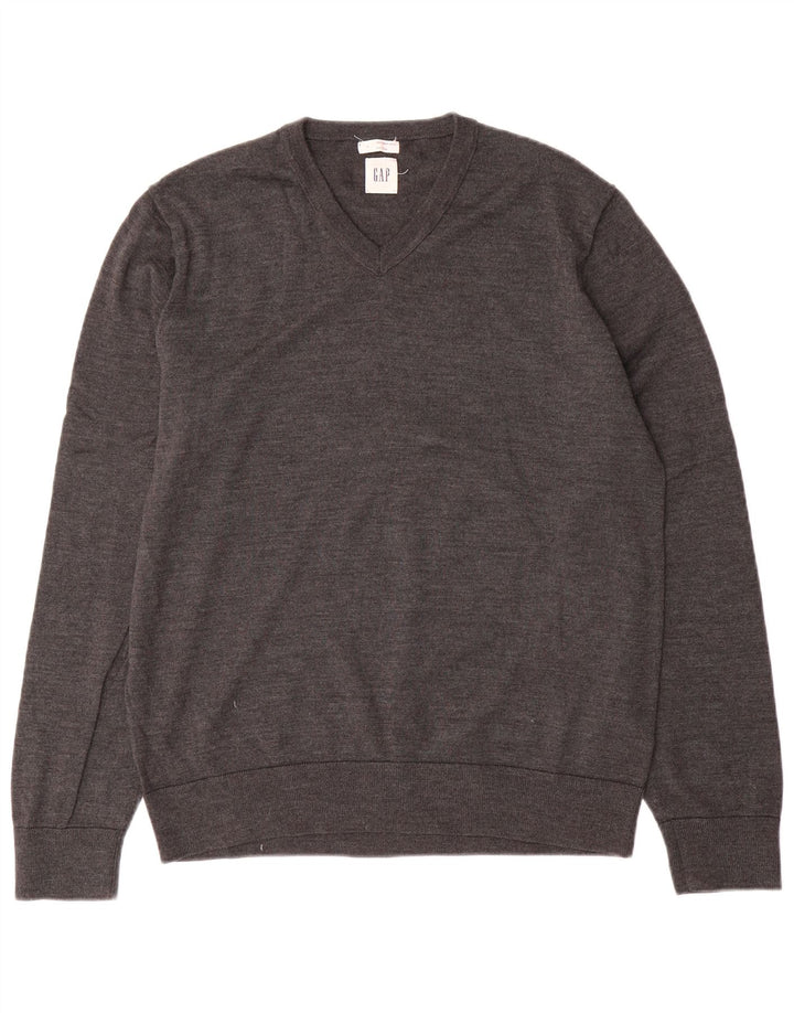 Gap Herren-Pullover mit V-Ausschnitt, große graue Wolle
