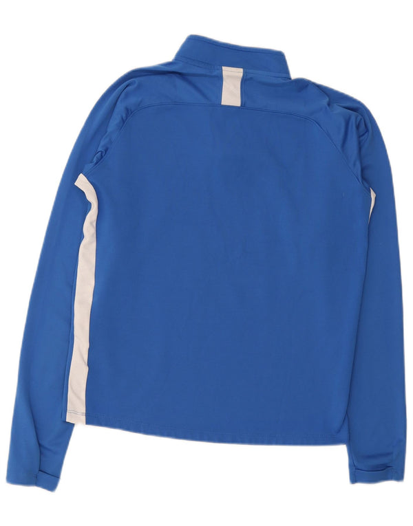Nike Herren-Pullover-Trainingsanzugoberteil mit Reißverschluss und Halsausschnitt, klein, blaues Farbblock-Polyester