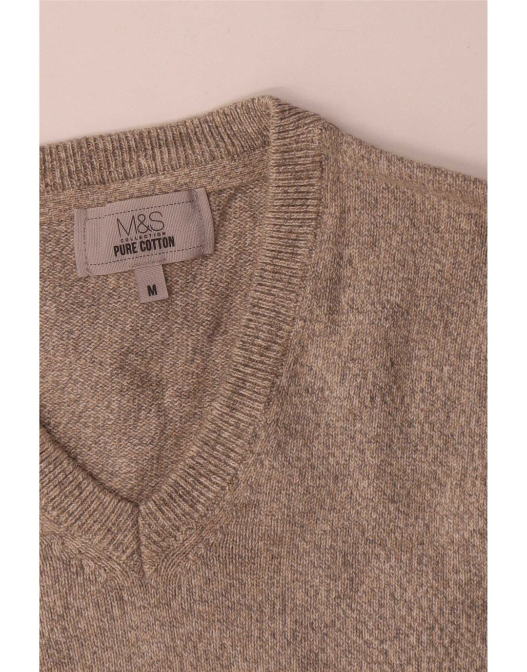 Marks & Spencer Herren Weste Tank Top Mittelbeige Baumwolle