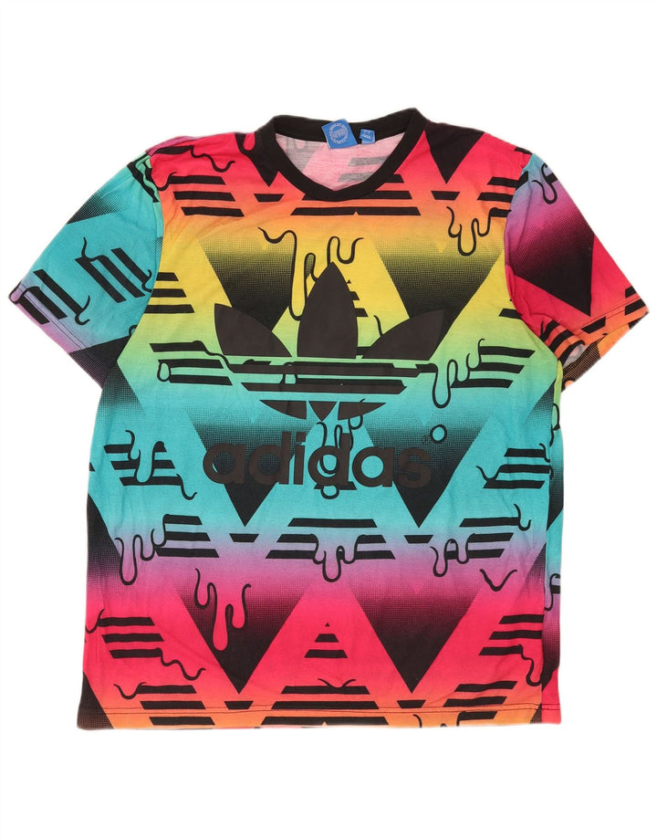 Adidas Herren-T-Shirt mit Grafik, groß, mehrfarbig, Polyester