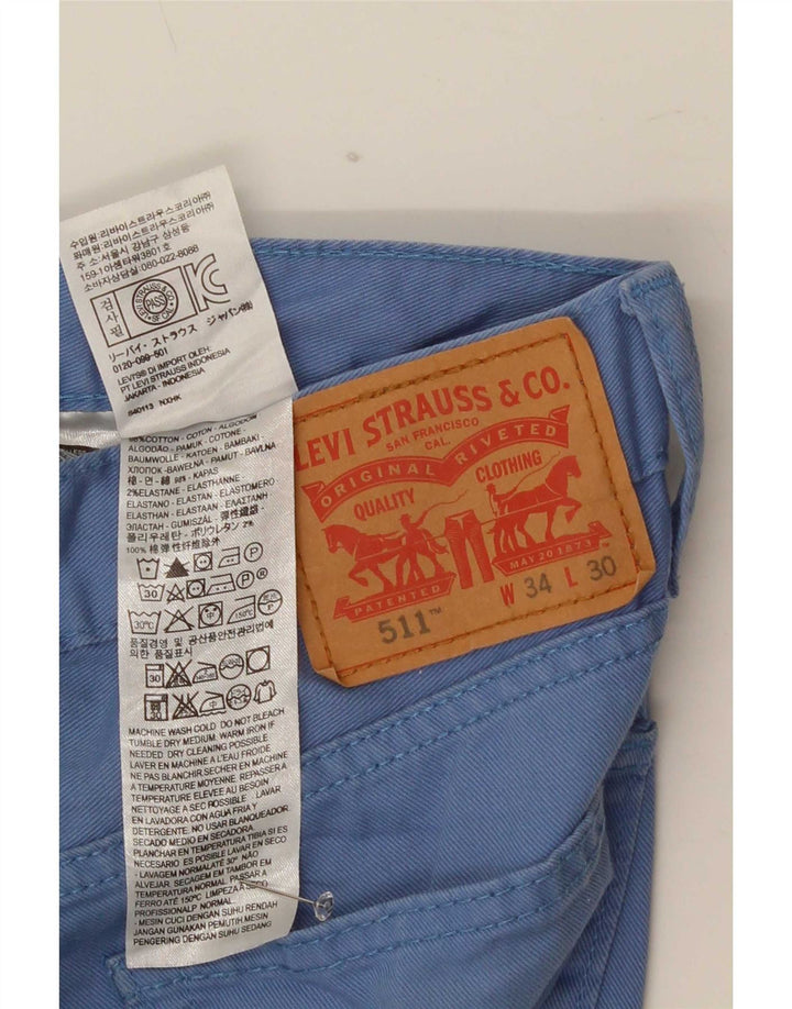 Levi's Herren 511 Slim Jeans W34 L30 Blaue Baumwolle