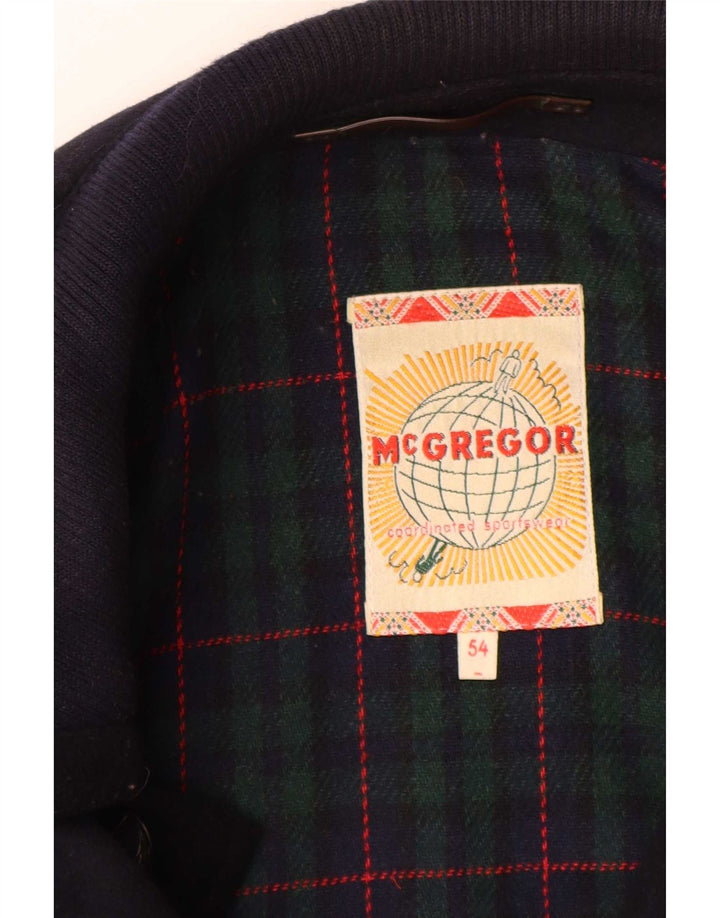 MC Gregor Herren-Utility-Jacke IT 54 2XL Marineblau kariert Wolle klassisch