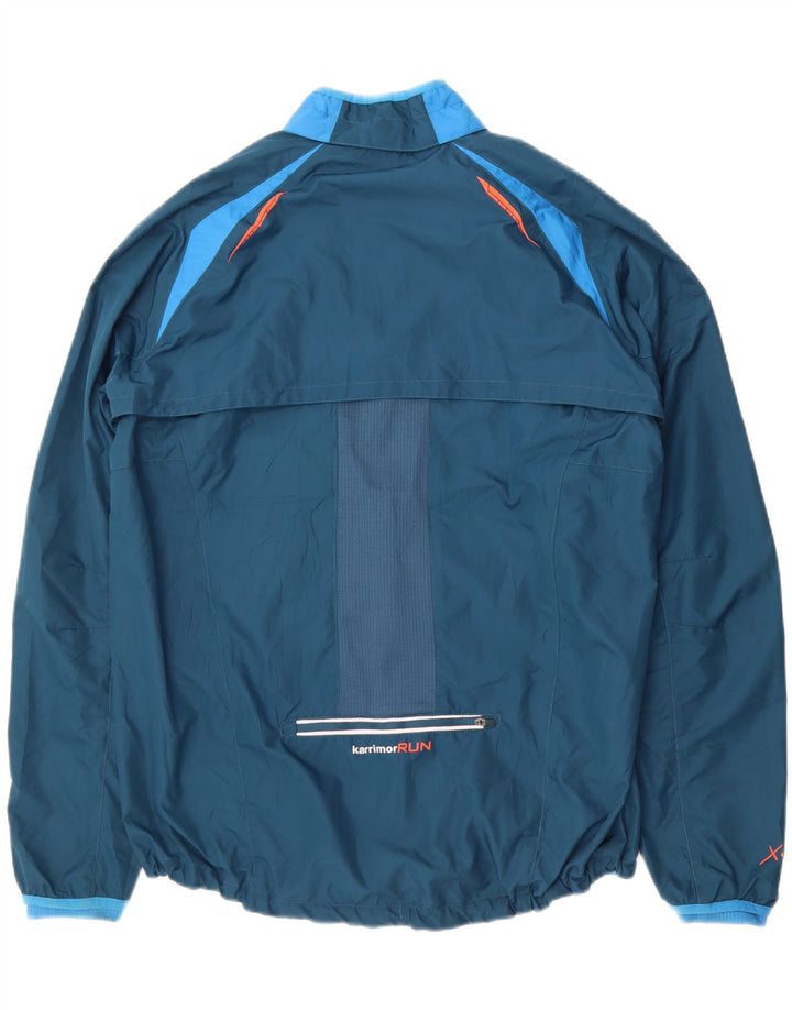Karrimor Herren-Trainingsanzug-Top-Jacke, UK 40, großes blaues Farbblock-Polyester