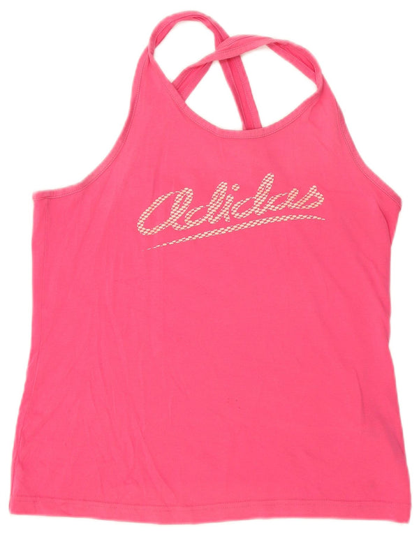 Adidas Damen Graphic Vest Top UK 12 Mittelrosa Baumwolle