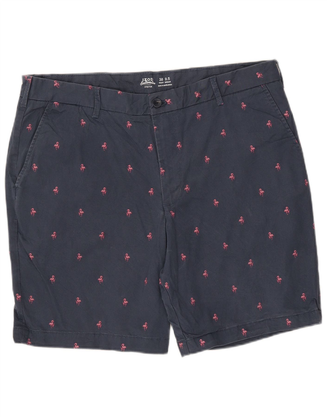 IZOD Herren Salzwasser-Chinoshorts mit abstraktem Muster W38 XL Marineblau