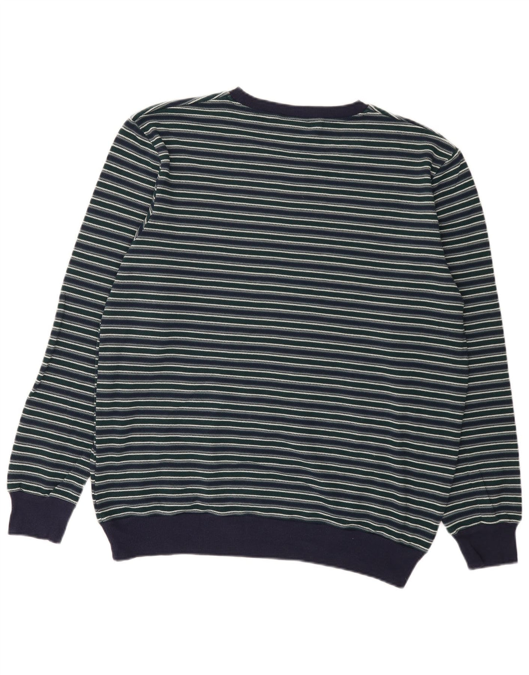 Fila Herren-Pullover mit Rundhalsausschnitt, groß, marineblau, gestreift, Baumwolle