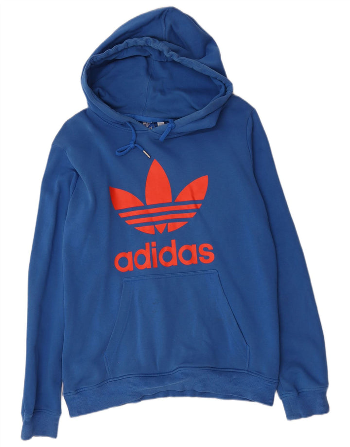 Adidas Herren Graphic Hoodie Pullover mittelblaue Baumwolle