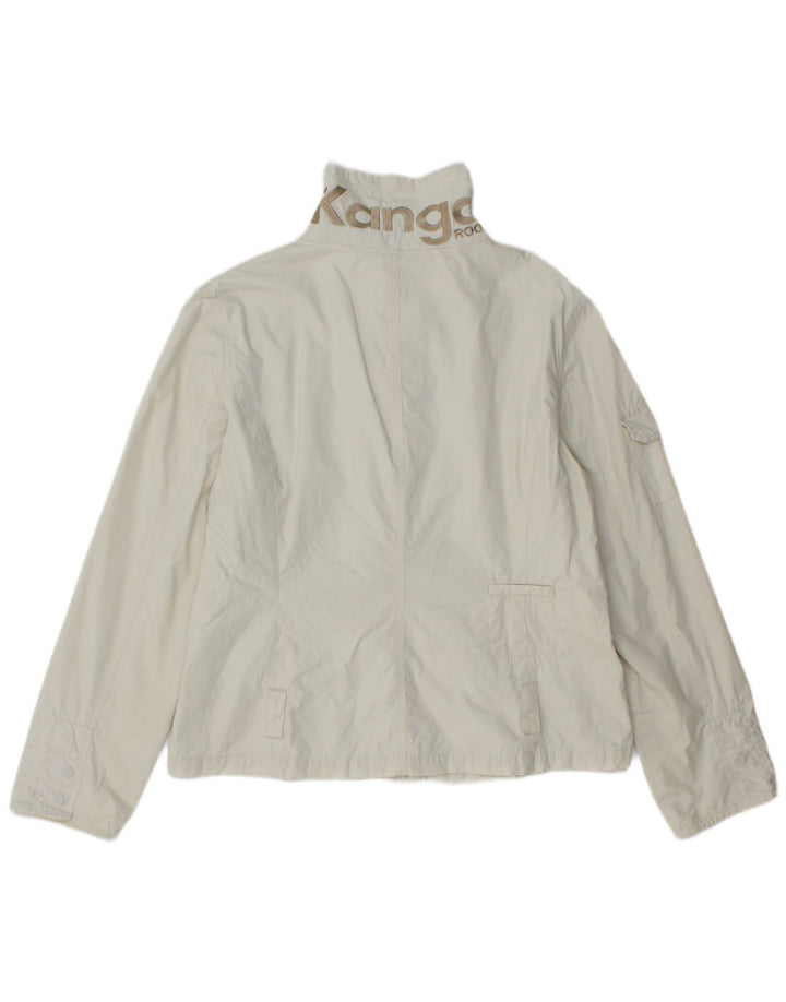 Kangaroos Damen Bomberjacke mit Grafik, UK 18, XL, cremefarbene Baumwolle