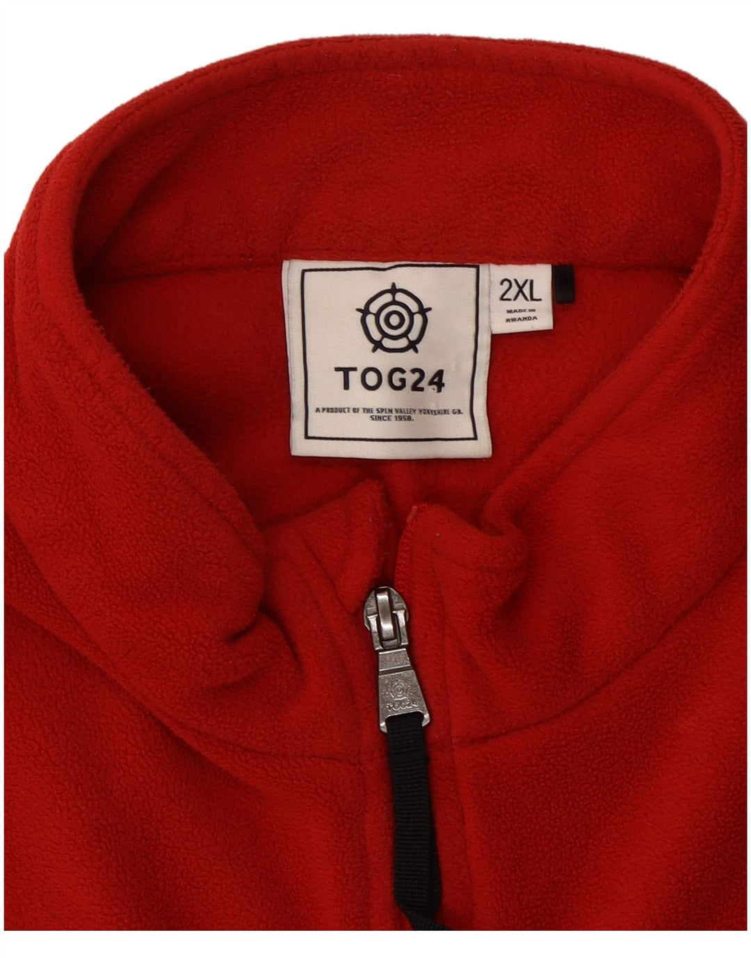 TOG 24 Herren-Fleecepullover mit Reißverschluss am Hals, 2XL, rotes Polyester