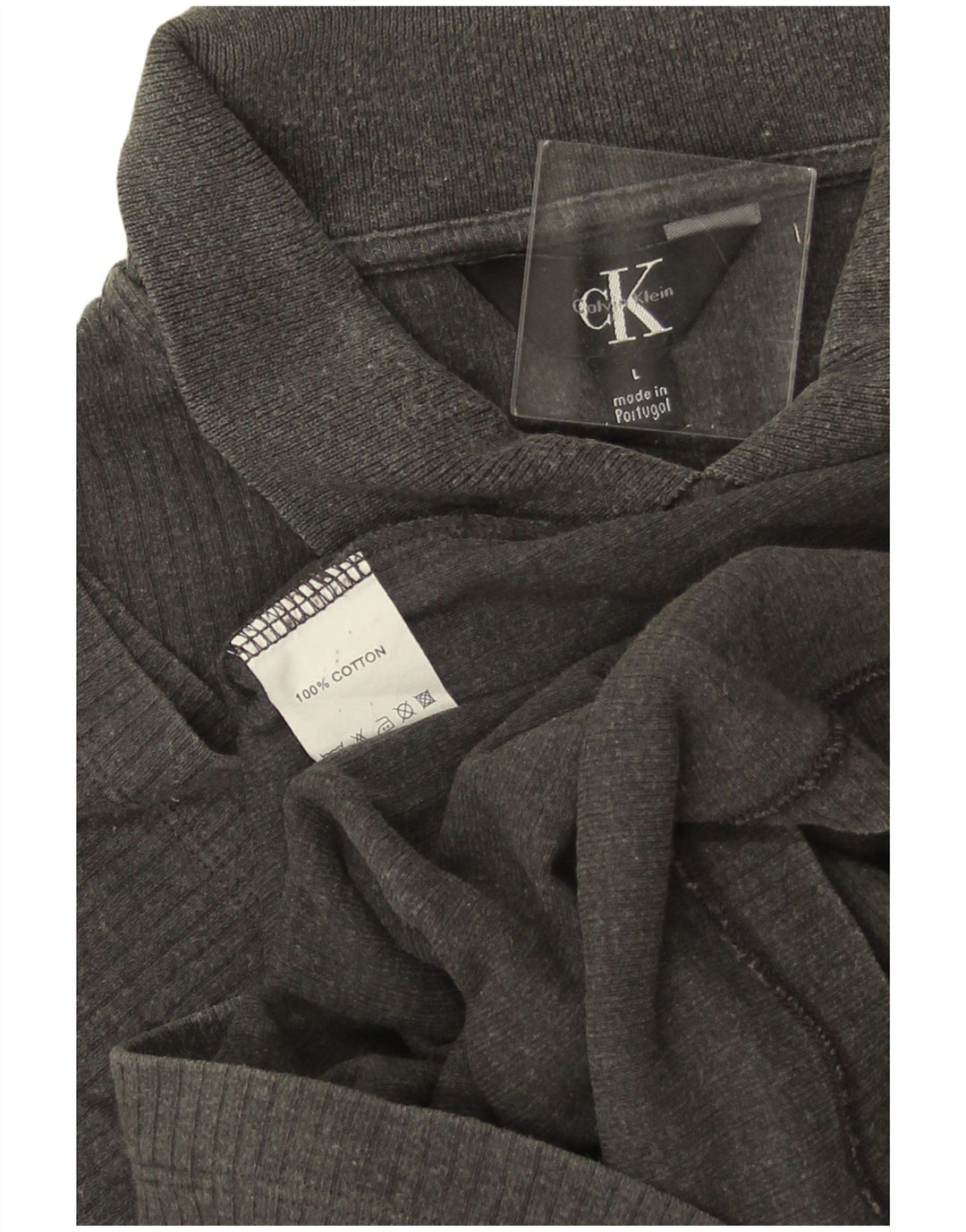 CALVIN KLEIN Herren Poloshirt Große graue Baumwolle