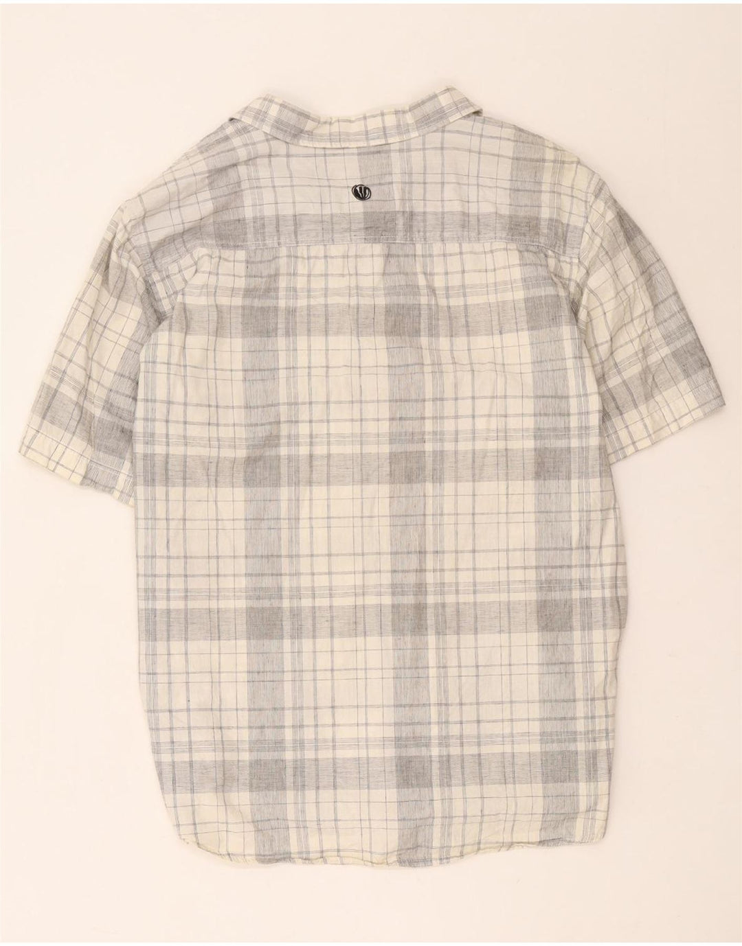 Fat Face Herren-Kurzarmhemd 2XL, grau kariert, Baumwolle