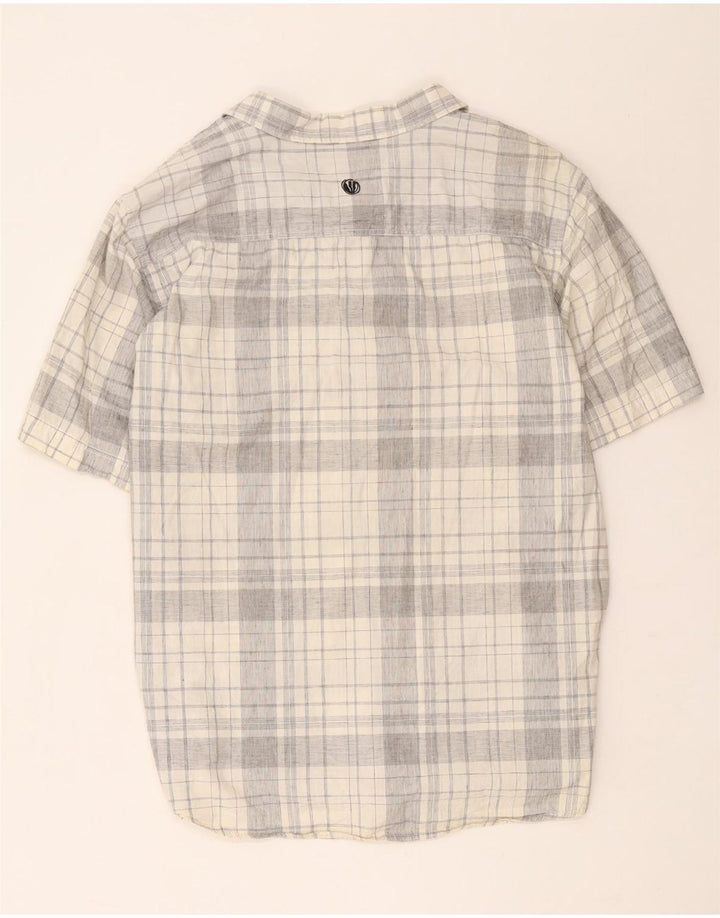 Fat Face Herren-Kurzarmhemd 2XL, grau kariert, Baumwolle