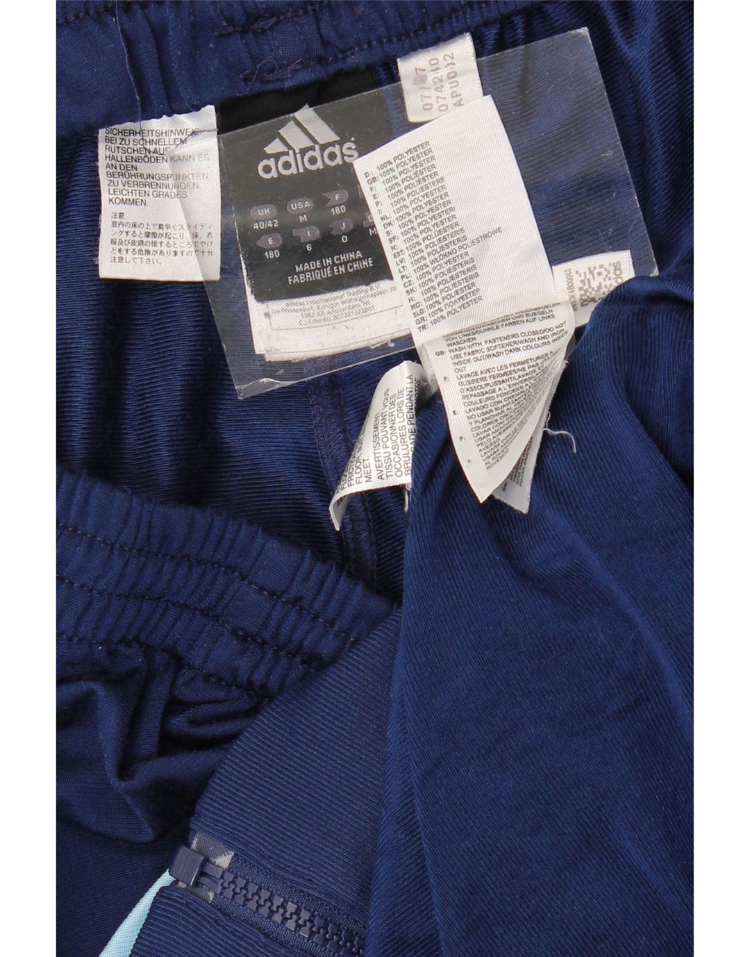 ADIDAS Herren-Trainingsanzug, UK, Größe 40/42, Mittelmarineblau, Farbblock-Polyester