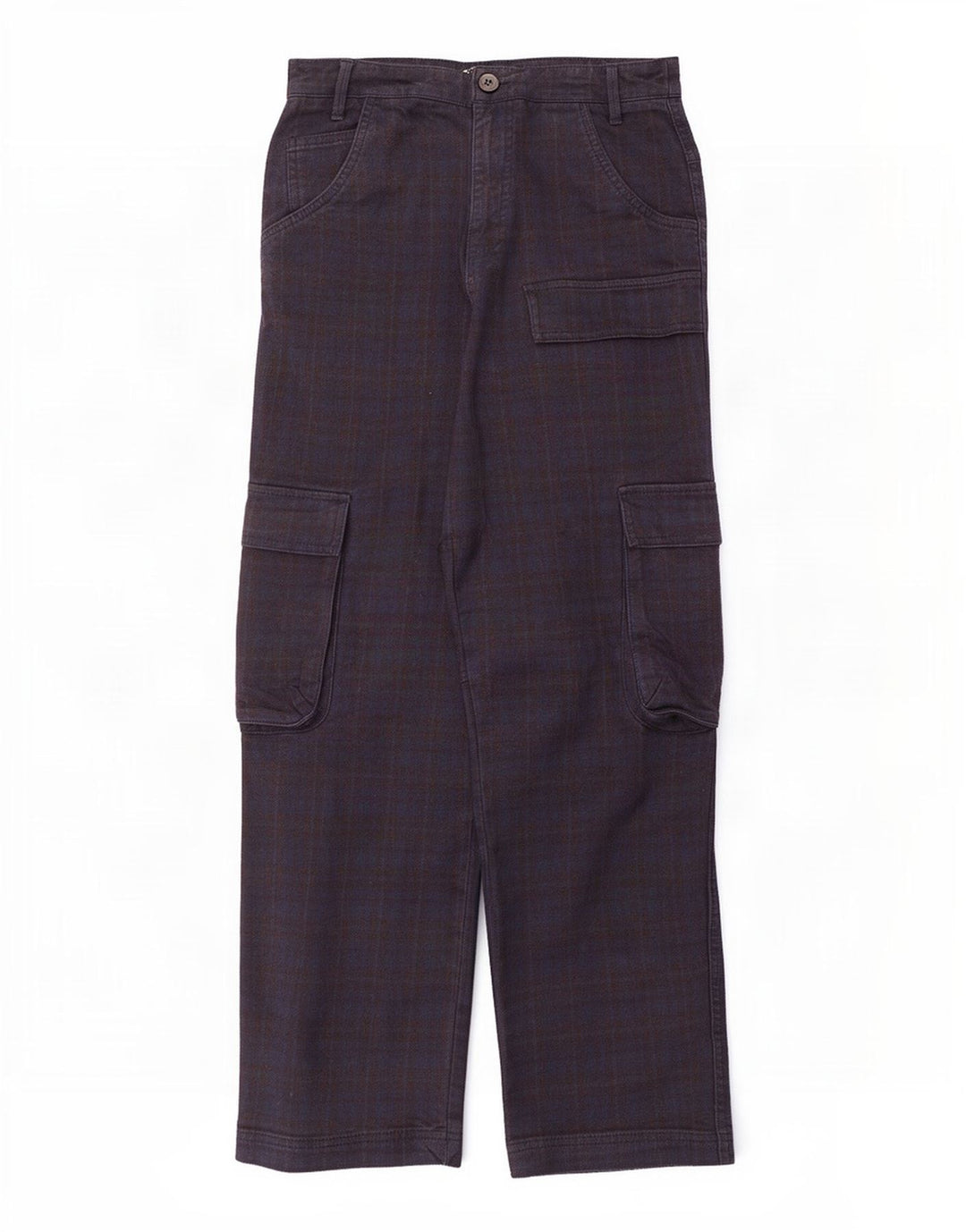 Gerade Cargo-Hose für Damen von Zara, mittelgroß, W28, L28, marineblau kariert