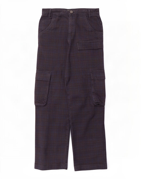 Gerade Cargo-Hose für Damen von Zara, mittelgroß, W28, L28, marineblau kariert