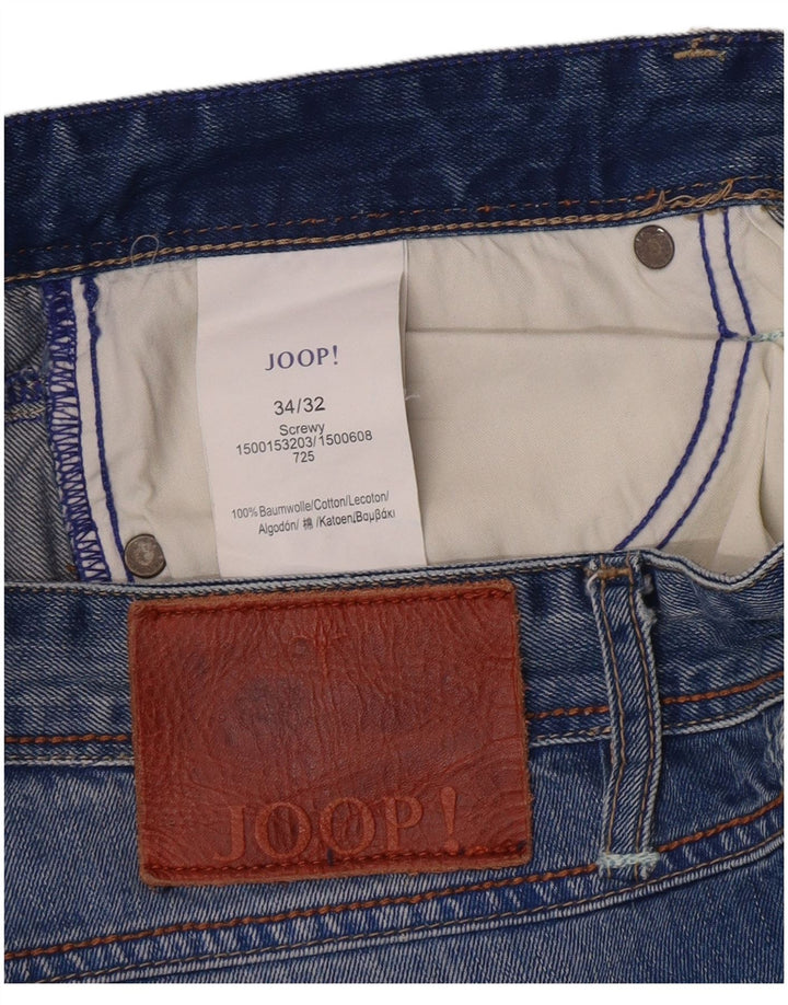 Joop Herren Tapered Jeans W34 L30 Blaue Baumwolle