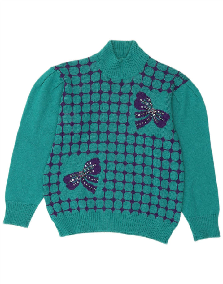 Sara Valentino Damen-Pullover mit Rollkragen, UK 14, Mittelgrün