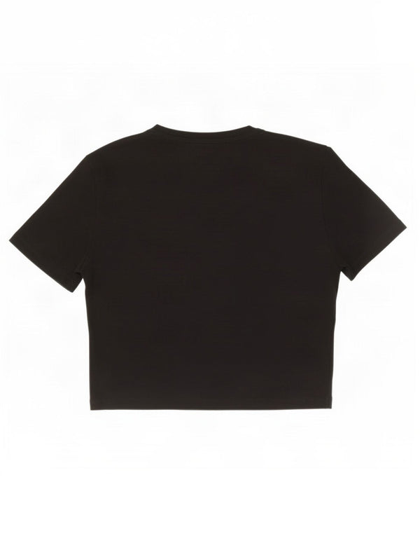 Zara Damen Crop T-Shirt Top UK 16 Large Schwarz