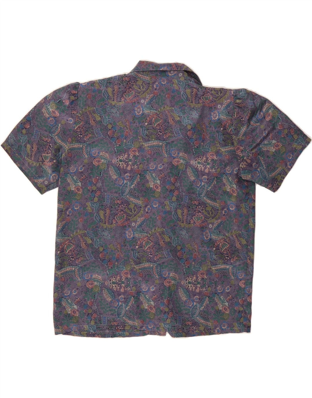VINTAGE Womens Abstract Pattern Short Sleeve Shirt UK 16 Large Purple Vintage Vintage and Second-Hand Vintage from Messina Hembry 