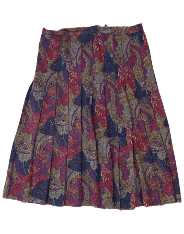 Vintage Damen Faltenrock W32 Großes mehrfarbiges Paisley