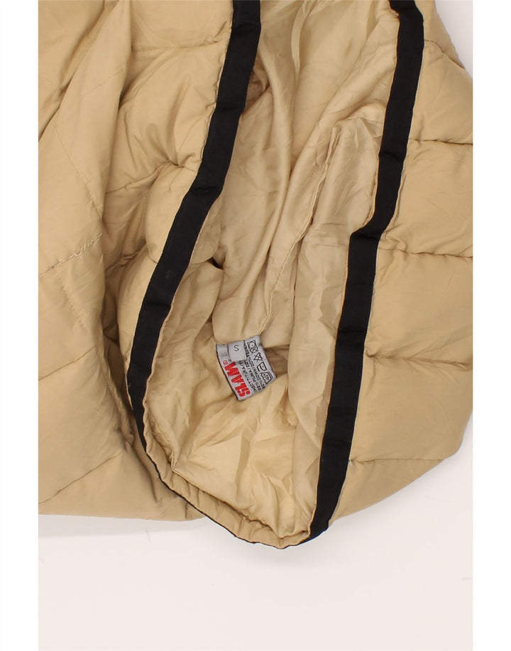 SLAM Womens Hooded Padded Coat UK 10 Small Beige Polyester Vintage Slam and Second-Hand Slam from Messina Hembry 