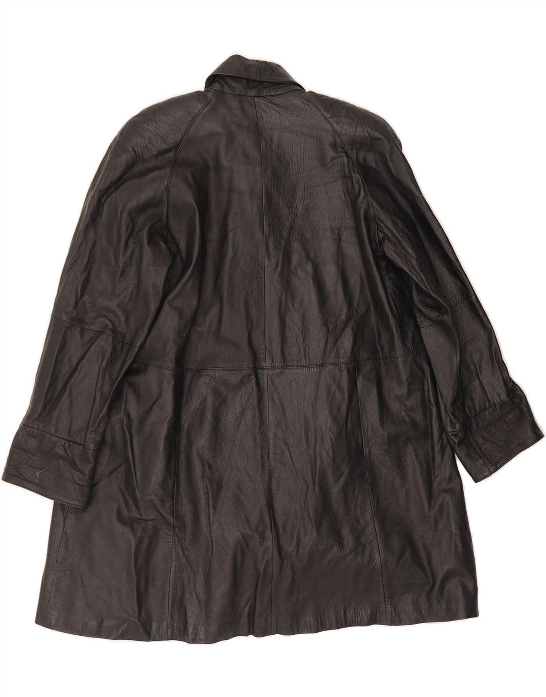 VINTAGE Womens Leather Coat UK 14 Medium Black Leather Vintage Vintage and Second-Hand Vintage from Messina Hembry 